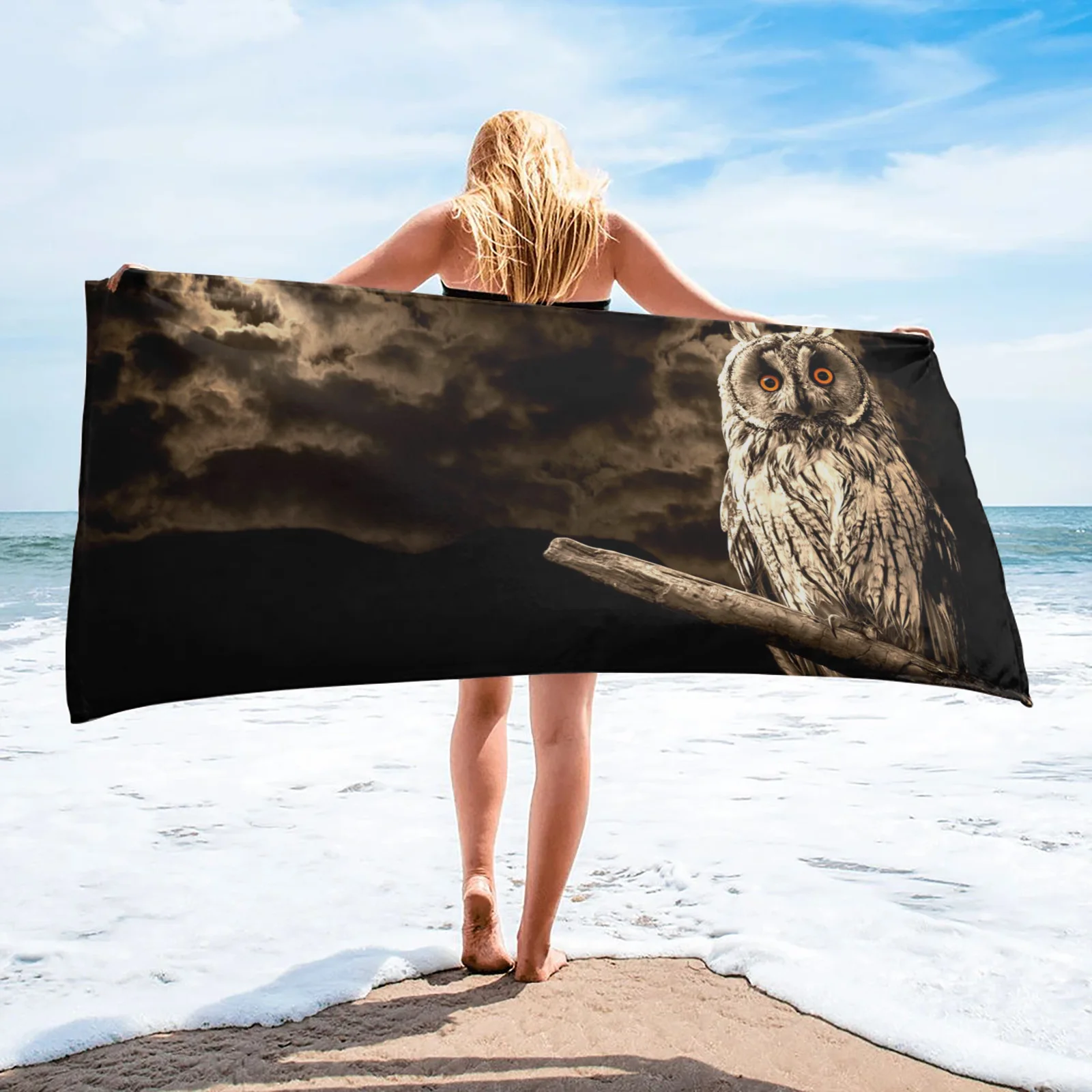 

Owl Moon Night Beach Towel Microfiber Large Adult Kids Bath Towels Beach Cushion SPA Bathroom Towel Sport Yoga Mat