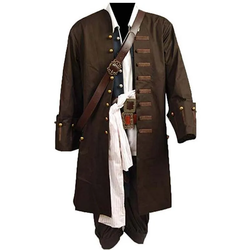 2023 New Arrival Captain Jack Sparrow Cosplay Costume Vest Jacket For Adult Men Carnival Halloween Party Costume