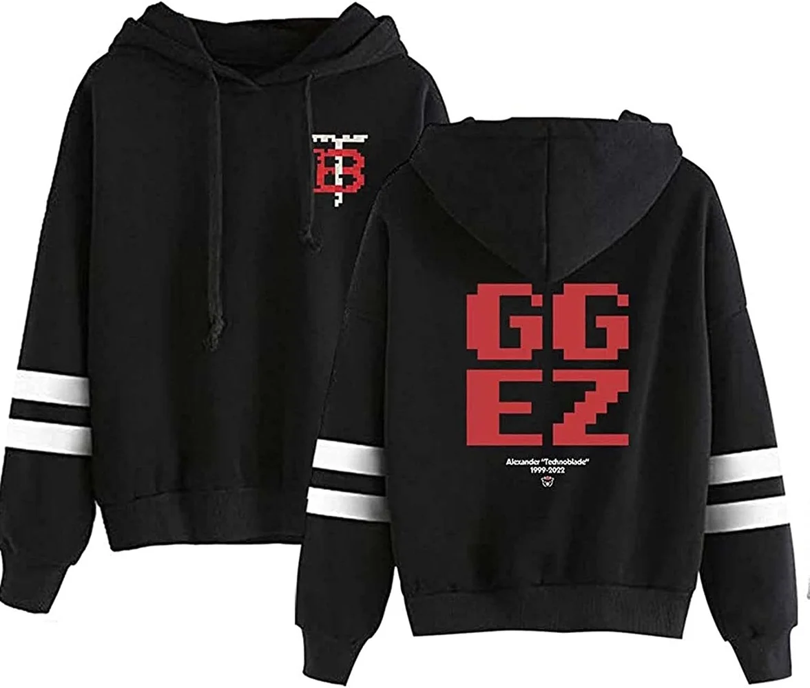

Technoblade Merch GGEZ Hoodie Unisex Pocketless Parallel Bars Sleeve Sweatshirt Men Women Pullover 2022 Rest in Peace Clothes