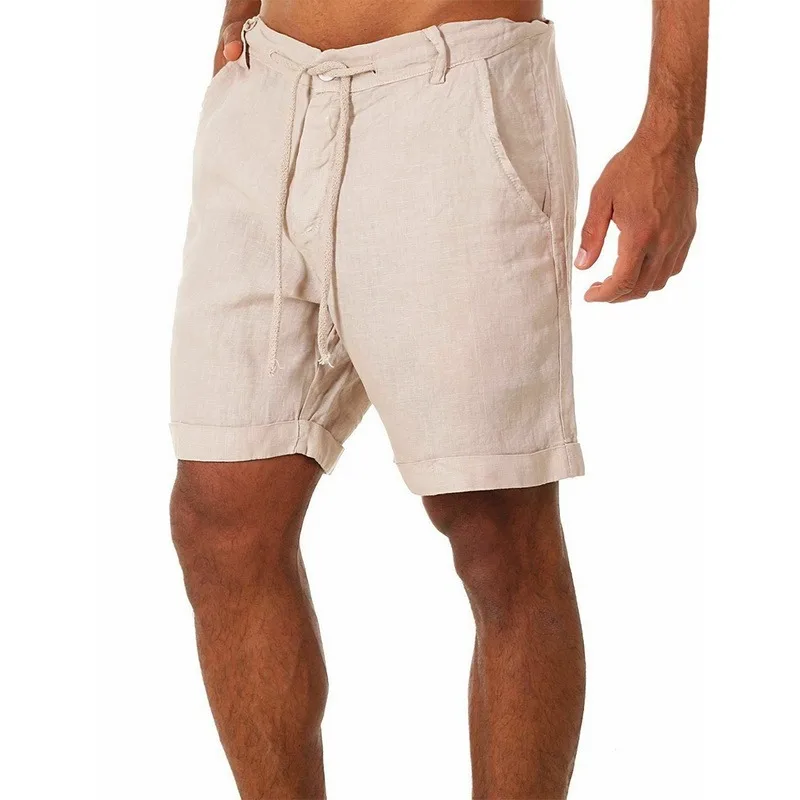 Trousers Shorts Buttons short men Bodybuilding Men's shorts Cotton Linen running shorts