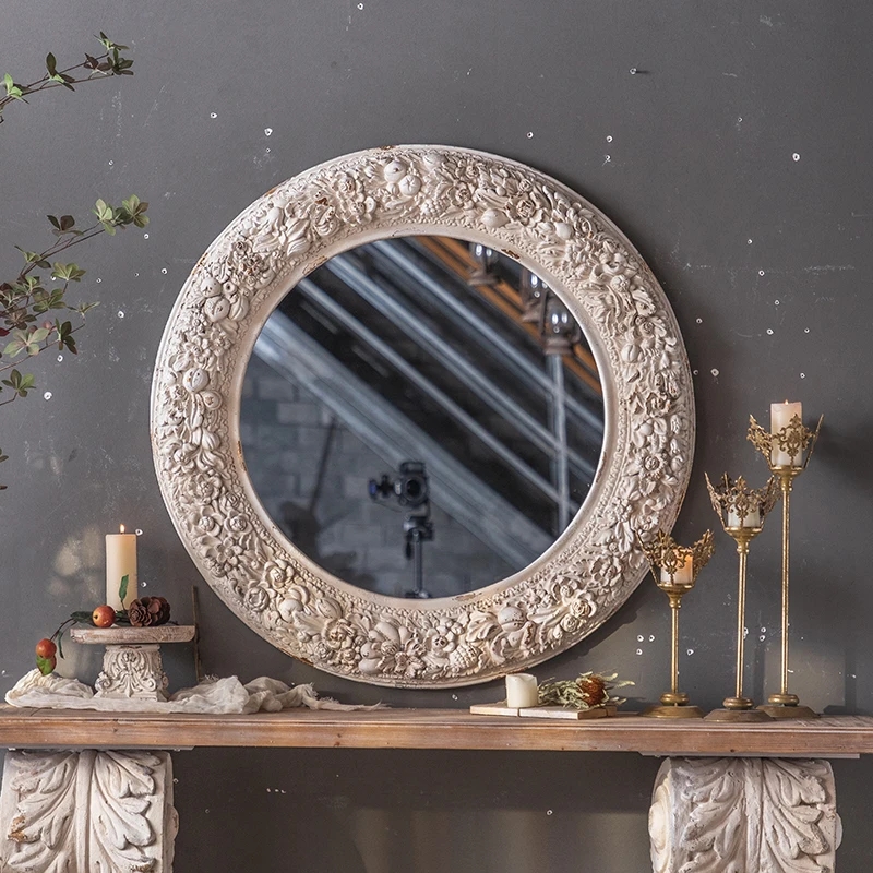 

Vintage Vanity Mirror Cosmetics Frame Barber Moon Flower Mirror Circle Infinity Custom Decoration Spiegel Wand Home Products
