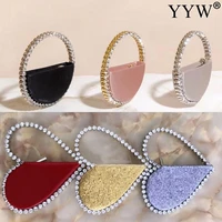 red heart evening clutch bags for women diamond designer chic rhinestone handle black purse for wedding party clutch sac a main