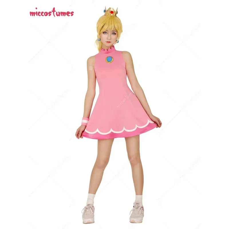 Miccostumes женское Персиковое платье косплей-костюм с короной для женщин костюм