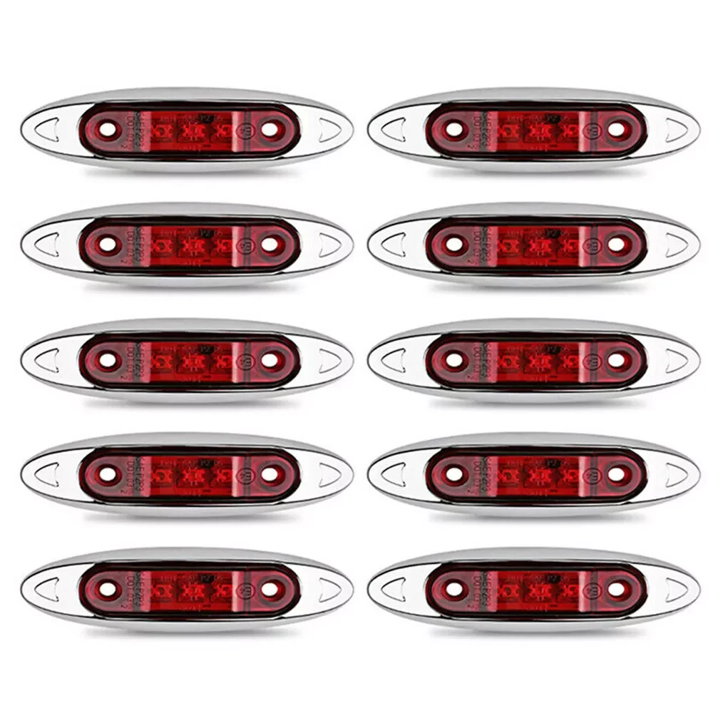 

10 шт. 3LED боковые фонари Piranha для грузовика с 2 винтами 12 В 24 В Универсальный красный 9-30 в водонепроницаемый автомобиль грузовик фургон прицеп