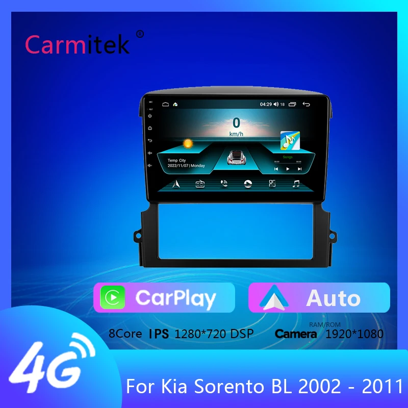 

Автомагнитола Carmitek для Kia Sorento BL 2002-2011, мультимедийный видеоплеер, навигатор GPS, Android, 2din, 2 din, dvd