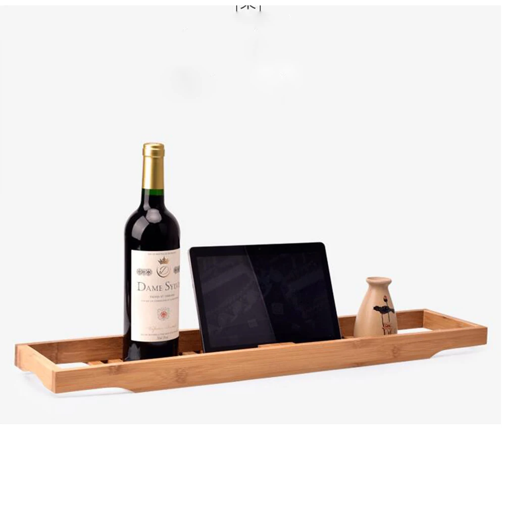 

Bamboo Wood Bath Tub Rack Bathroom Shelf Tidy Tray Storage Caddy Organiser Multi-Functional Bathtub Stand for Home Hotel SPA