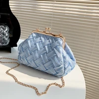 womens bag 2022 new korean version fashion mini chain messenger small bag lipstick bag pleated bag