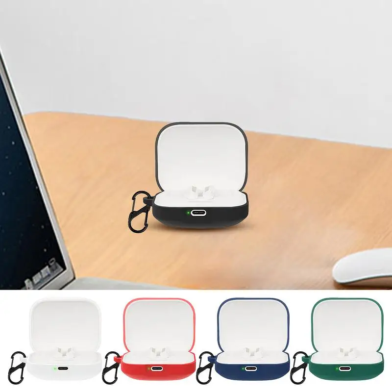 

Silicone Earphone Case For Redmi Buds 5 Protective Cover Anti-drop Headset Sleeve with Carabiner For Earphones Accessories