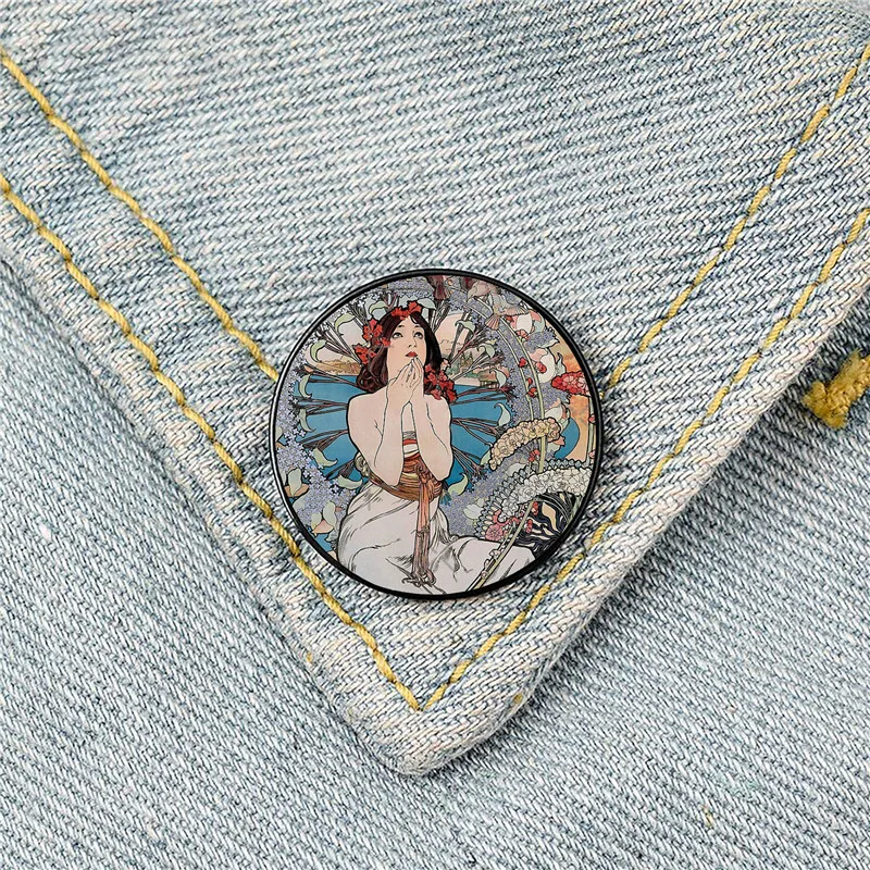 

Monaco Monte Carlo poster Mucha Pin Custom Funny Brooches Shirt Lapel Bag Cute Badge Cartoon Jewelry Gift for Lover Girl Friends
