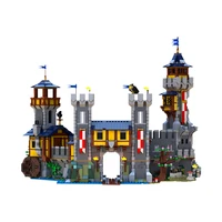 moc architecture medieval castle ii mod combining two 3 in 1 castles building block assembly model retro house children toy gift