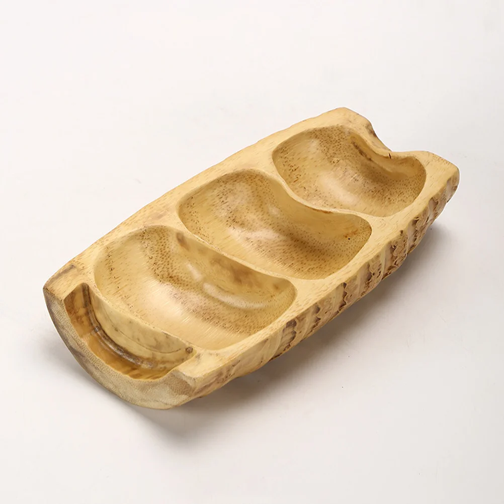 

Fruit Tray Dessert Serving Platter Sushi Plates Japanese-style Storage Bamboo Compartment Bread Display Wooden