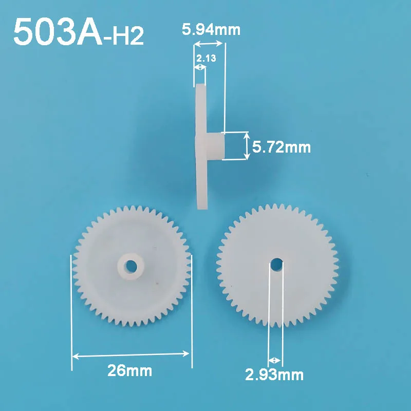 

Шестерня пластиковая 503A, 0,5 м, внешний диаметр 26 мм, Модуль 0,5, 50 зубьев