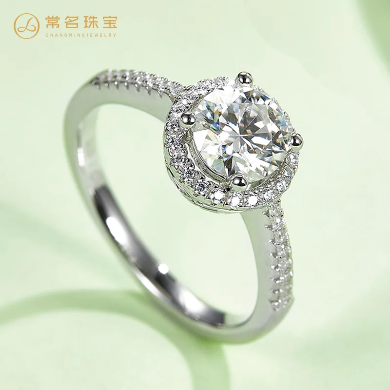 

Роскошное круглое кольцо из муассанита 0,5 карата с сертификатом, серебро 925 пробы, кольца с бриллиантами высокой четкости разных цветов, жен...
