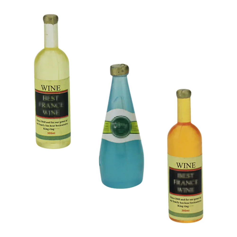 

6Pcs Mini Resin Bottles Ornaments Miniature Bottles Photography Props