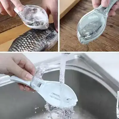 

Plastic Fish Scale Scraper Manual ABS Plastic Safe Durable With Clear Cover