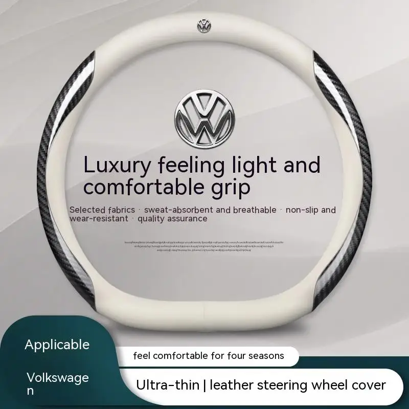 

Car Leather Carbon Fiber Non-slip Steering Wheel Cover For Volkswagen Polo Passat B7 B6 B5 T4 T5 Bora Tiguan Jetta Golf 6 7 8GTI
