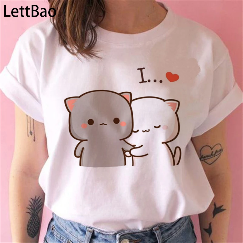 

Fashion Women Tshirt Kawaii Cat Neko Harajuku T Shirt Women Clothing Ullzang Casual Punk Funny Cartoon Tops Tee Tshirt Female