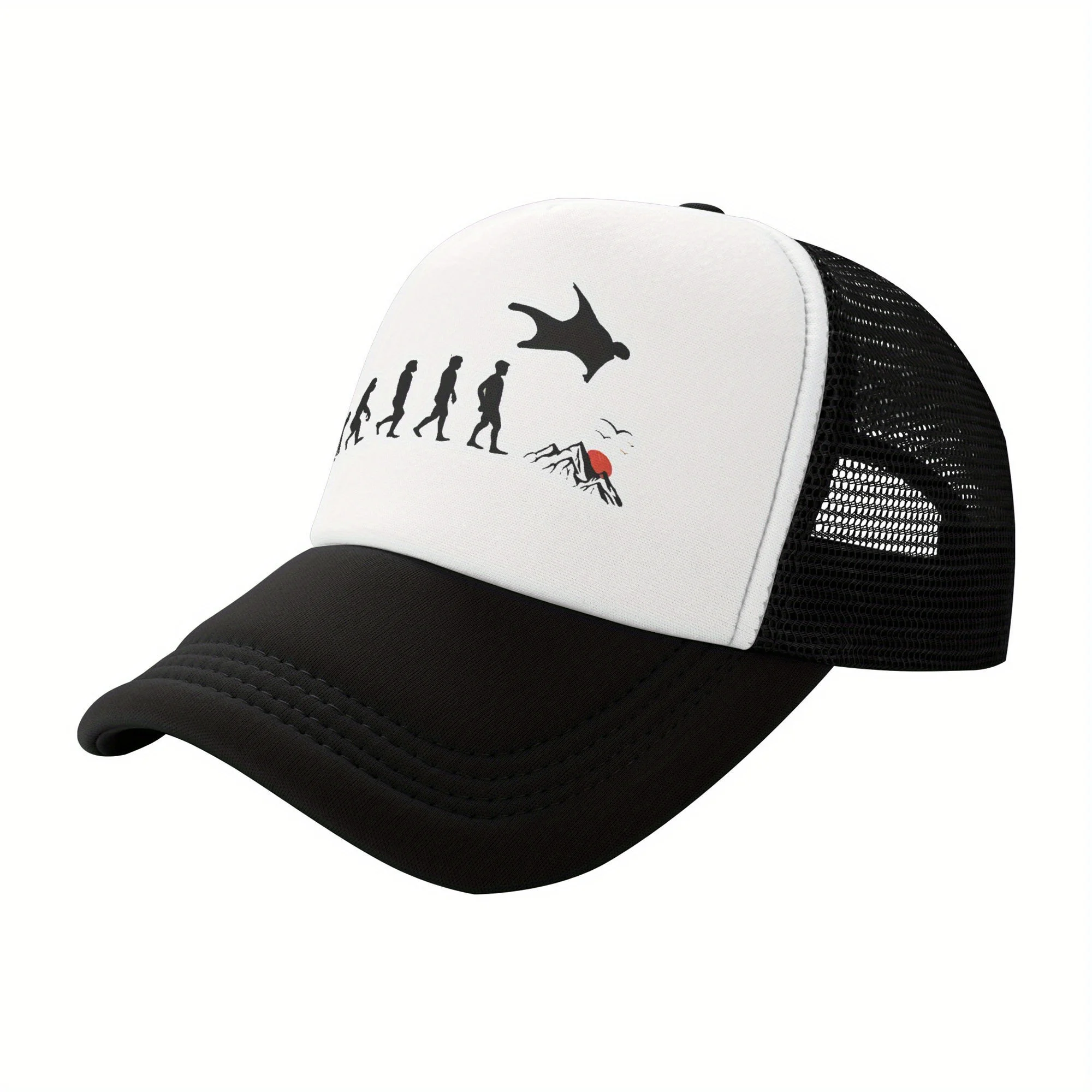 Фото Wingsuit Flying Evolution Trucker Hat Полиэфирная сетка Регулируемая бейсболка для мужчин и женщин Повседневная кепка №2