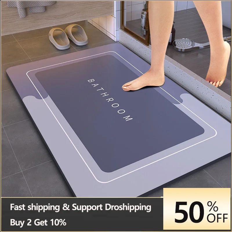 

Bath Mat Super Absorbent Non Slip Bath Bathroom Rug Quick Drying Bath Shower Rug Kitchen Entrance Door Mats Home Floor Mat