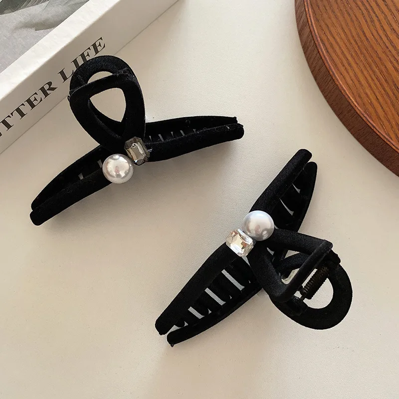 Большой черный жемчуг восьмисимвольный захват зажим для женщин высокая