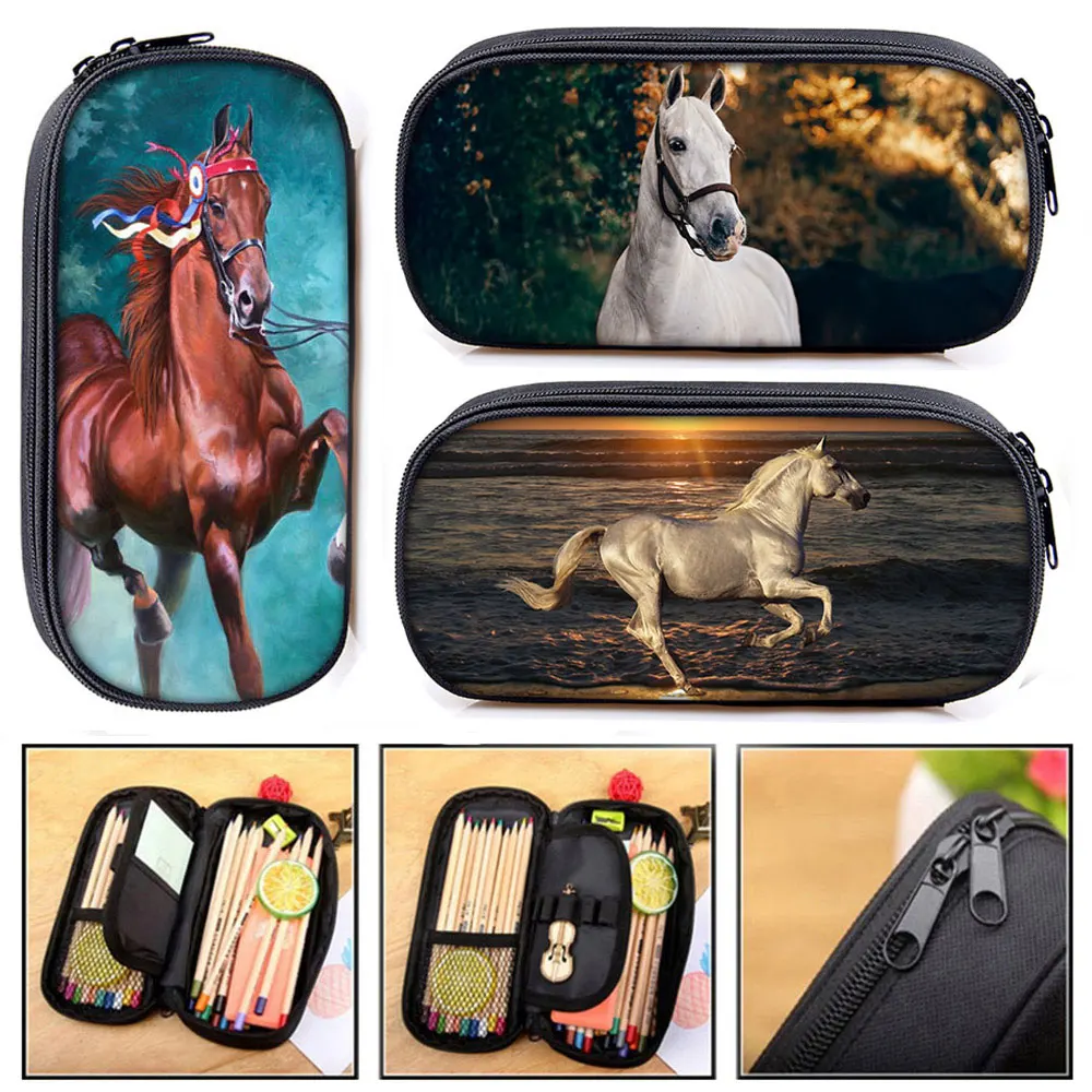 Bag Boys Pony Pencil Box Children Stationary Bags Kids School Supplies
