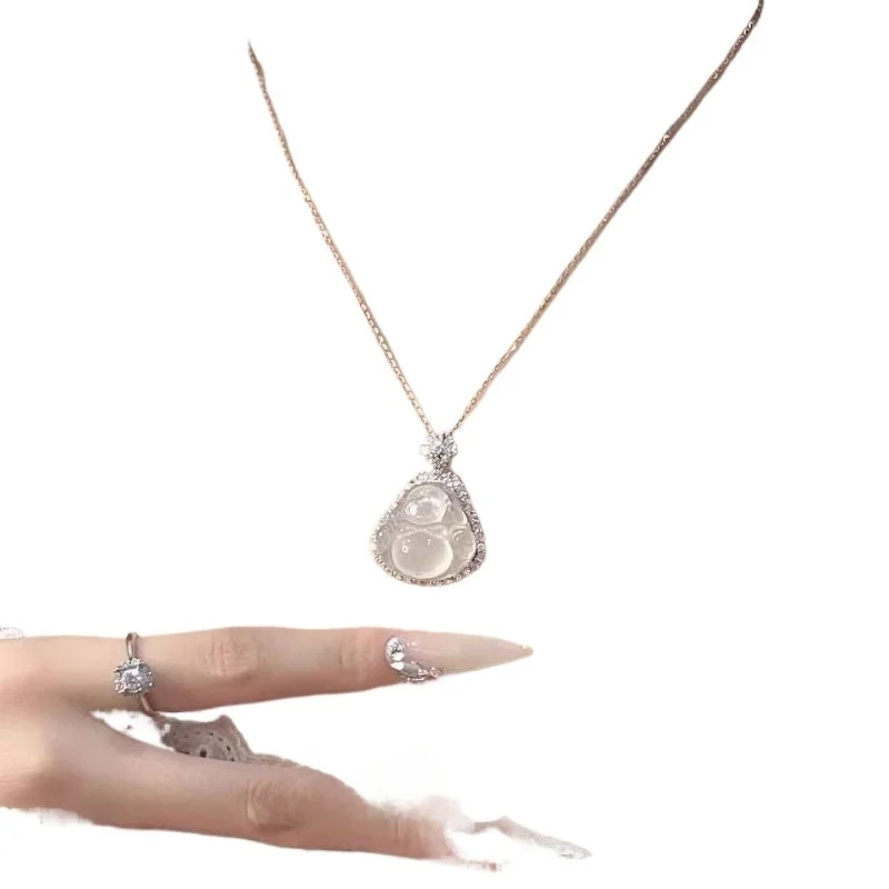 Ожерелье с подвеской Будды из имитации льда халцедона женское ожерелье 2024 новое