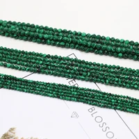 natural crystal stone beads round shape faceted malachite stone charm for jewelry making necklace bracelet earrings