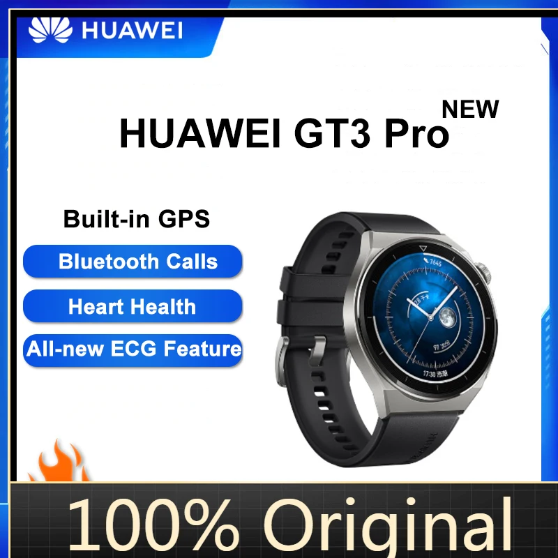 

Смарт-часы HUAWEI GT3 PRO, спортивные Смарт-часы с сильным временем работы от аккумулятора, Bluetooth, звонки, анализ ЭКГ, 46 мм, серый кожаный ремешок