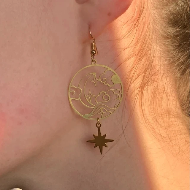 

Starry Night Earrings Boho Earrings Moon Earrings Star Earrings Boho Jewelry Cloud Earrings Celestial Earrings