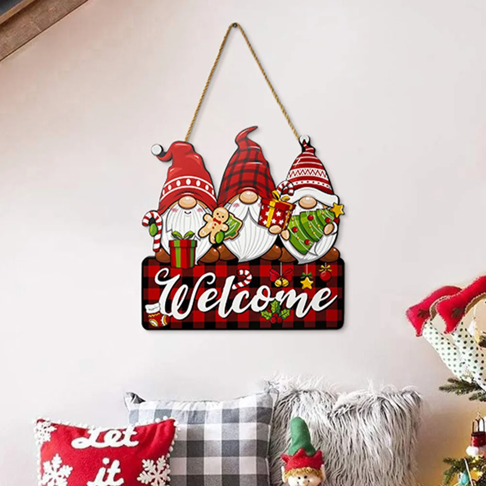 

Rustic Christmas Decor Xmas Front Door Festival Hangings Sign Wooden Signs Elements