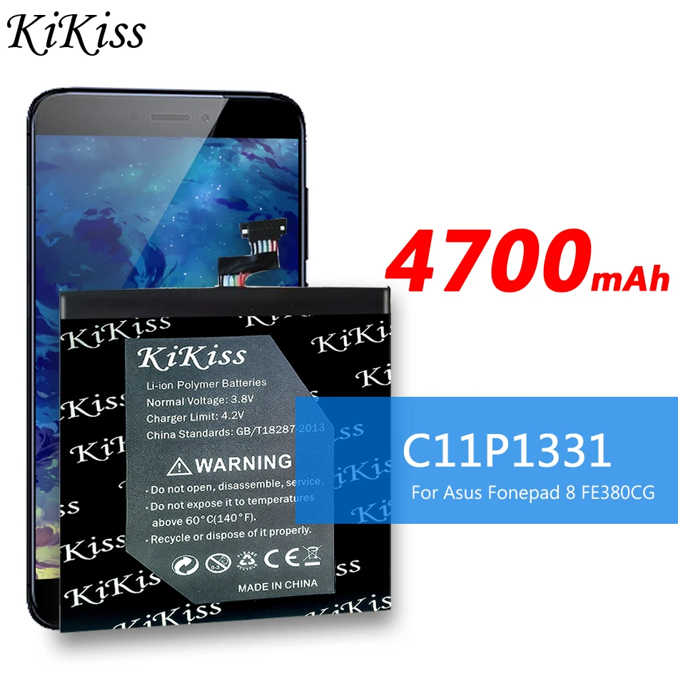 

Аккумулятор Kikiss C11P1331 4700 мАч для Asus Fonepad 8 FE380CG / FE 380CG Fonepad8, аккумуляторные батареи