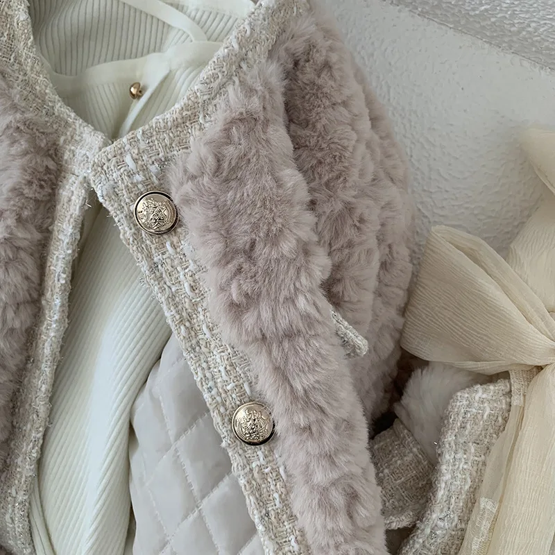 Winter Lamb Wool Coat Women's Winter Thickened Cotton Long Sleeve