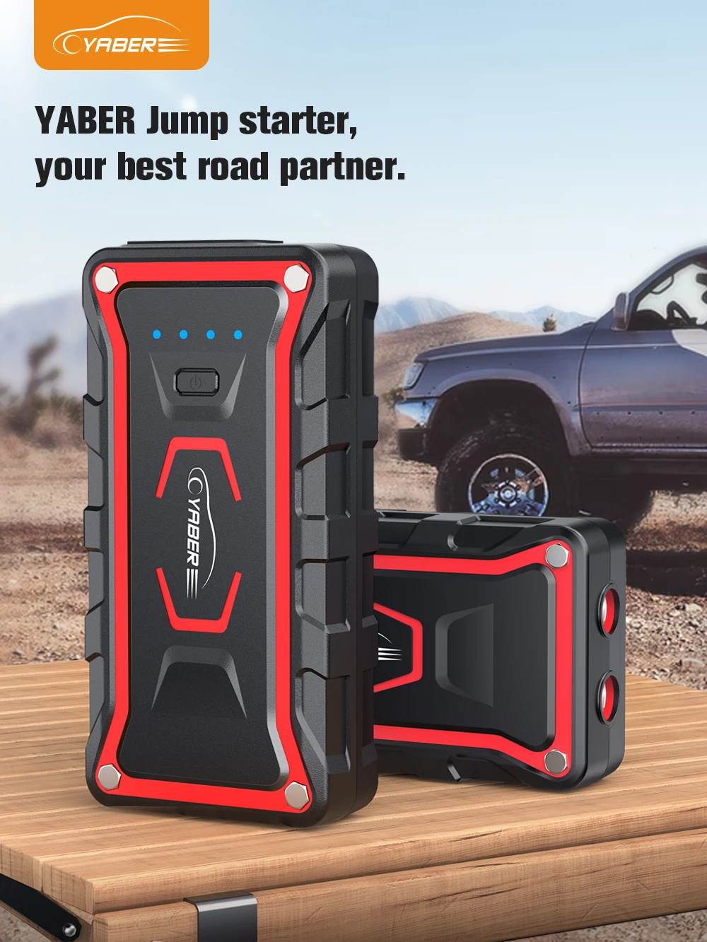 Продажа Пусковое устройство YABER 1600A на 20000 мА · ч, зарядное устройство для автомобильного аккумулятора, для мотоцикла, 12 В, портативный внешний аккуму...