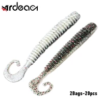 ardea worm curly jig soft lures 65mm 2bags20pcs grub tail for all fish silicone spiral wobblers swimbaits bass carp fishing lure