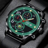 luxury fashion mens watches men business stainless steel mesh belt quartz wristwatch luminous clock male casual leather watch