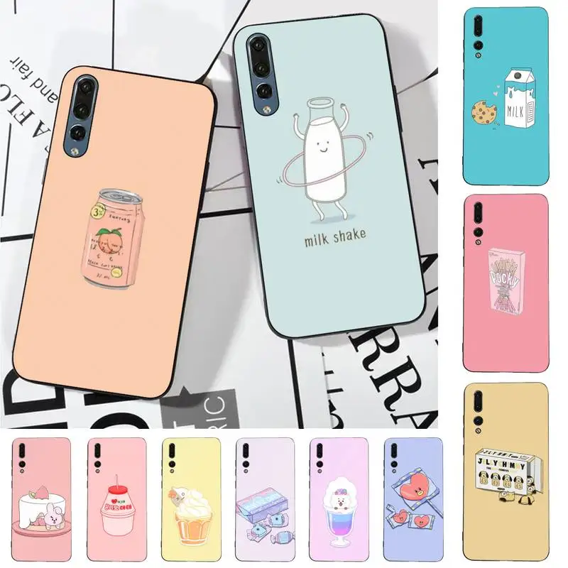 

LVTLV Cute Chocolate Ice Cream Phone Case for Huawei P30 40 20 10 8 9 lite pro plus Psmart2019