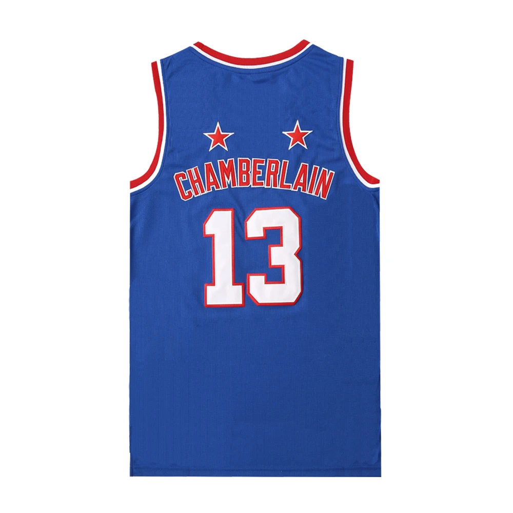 Basketball Jerseys HARLEM GLOBETROTTERS 13 CHAMBERLAIN Sewing embroidery Cheap High-Quality Outdoor sports jersey Blue 2023 New