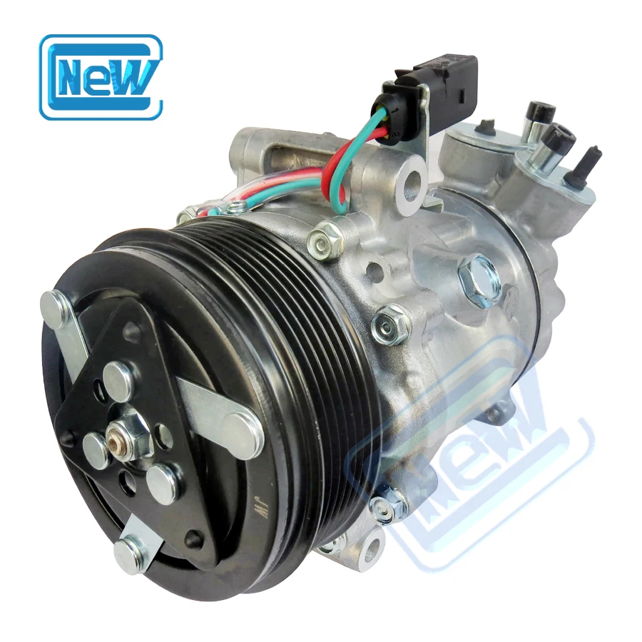 Фото SD6V12 Компрессор кондиционера переменного тока для VW Polo Derby Vento-IND SKODA FABIA RAPID 6R0820803A 6RF820803A 6RF820803B 6RF820803 №2