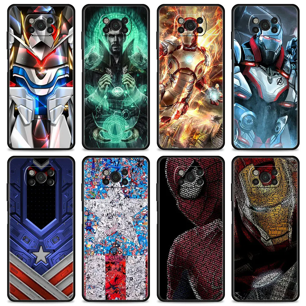 

Marvel Hero for Xiaomi POCO X3 X4 NFC M3 M4 Pro GT F1 F3 MI 12 11 10T lite 12X 11T 10 9T Note 10lite Silicone Cover Phone Case