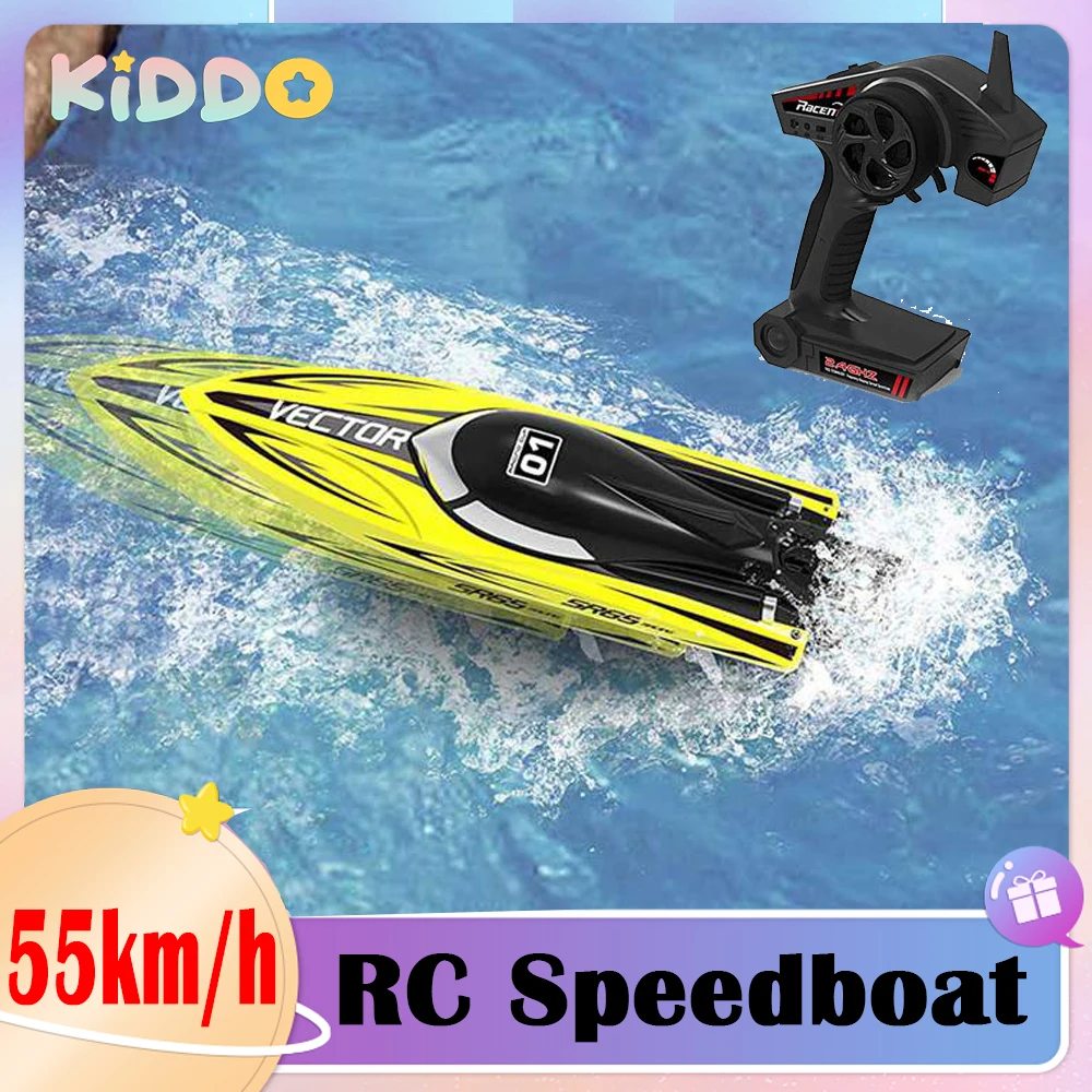 

Olans High Speed RC Speedboat 55KM/h Remote Control RC Racing Boat Waterproof Dual Body Electric RC Speedboat Ship Toys for Boys