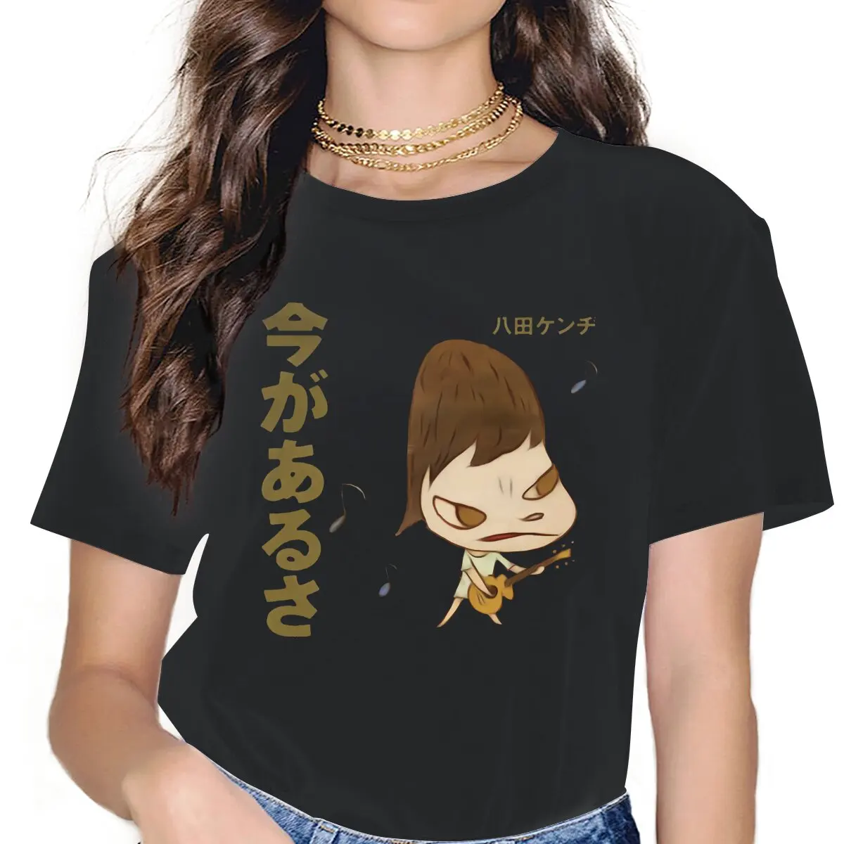

Women Guitar Classic T Shirts Yoshitomo Nara Art Cotton Clothes Fashion Short Sleeve Round Collar Tees Adult T-Shirts