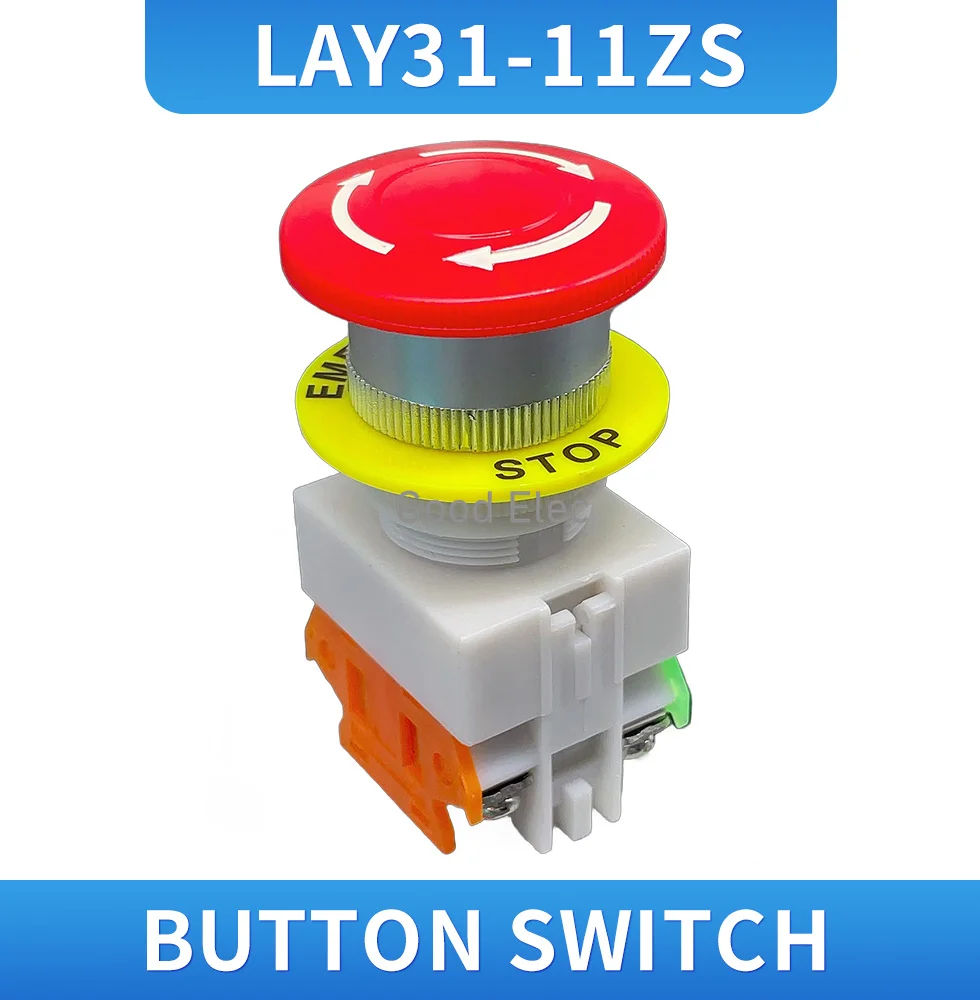 1 шт. Кнопка аварийной остановки кнопка-гриб кнопка 1NO 1NC LAY37-11ZS