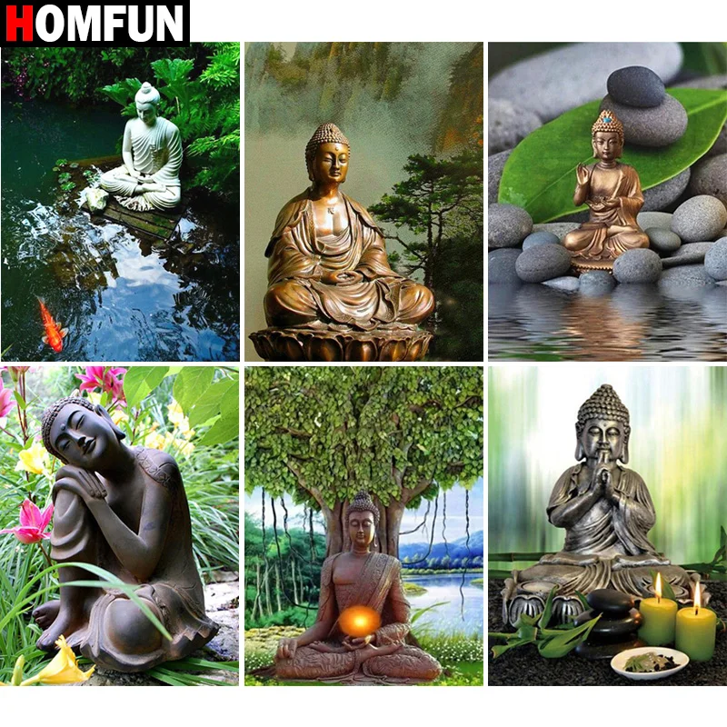 

Алмазная 5D картина HOMFUN «сделай сам», вышивка крестиком «буддийное дерево», домашний декор, полное Алмазная вышивка с инкрустацией Стразы