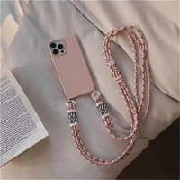 original liquid silicone cases for iphone 13 12 11 pro xs max x xr se2 8 7 plus 6 soft candy covercrossbody lanyard neck strap