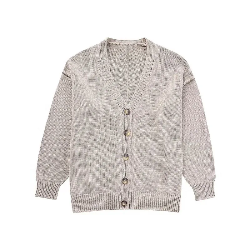

European Autumn And Winter Women's 2023 New Casual V-Neck Single-Breasted Knitted Cardigan Short Jumper