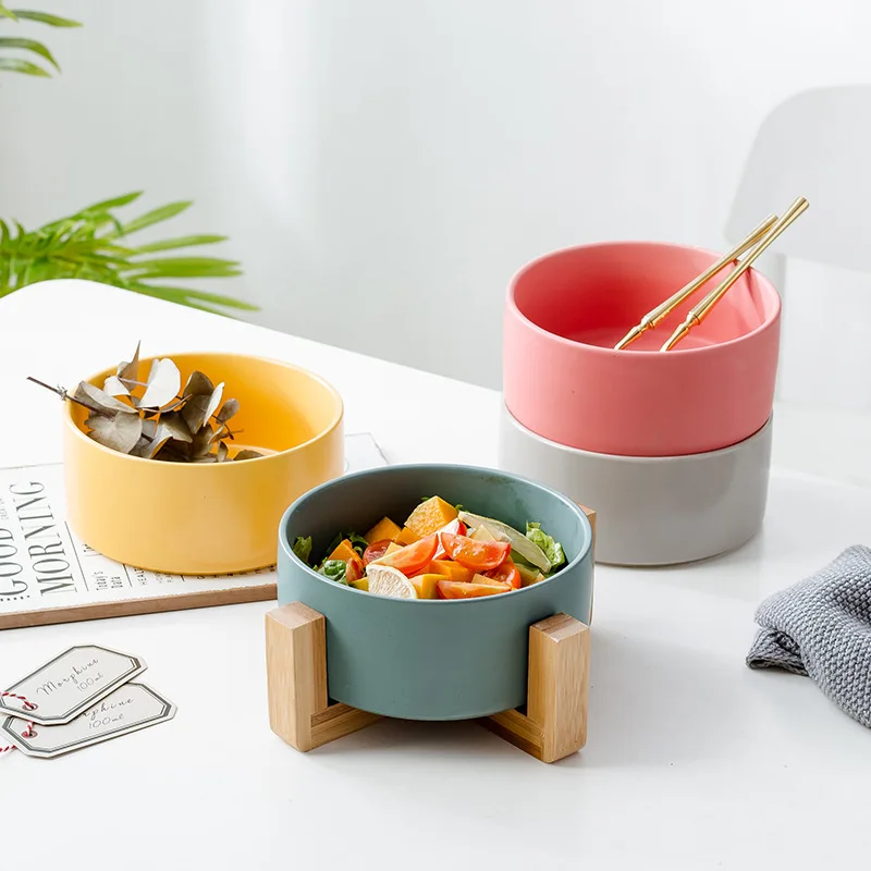 

Ceramic Dog Feeding Bowl Pet Feeder Goods For Cats Puppy Food Water Container Storage Waterer Accessories Animal Supplies