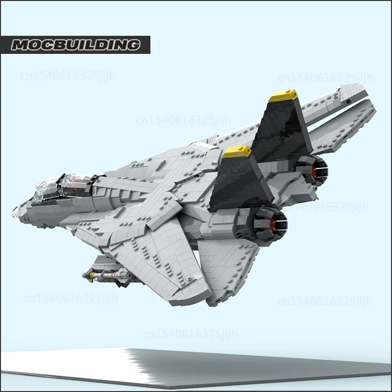 Фото Строительные блоки MOC F 14D Super Tomcat, модель DIY, сборка, технология, кирпичи, самолет, развивающие детские игрушки, подарки для детей №2