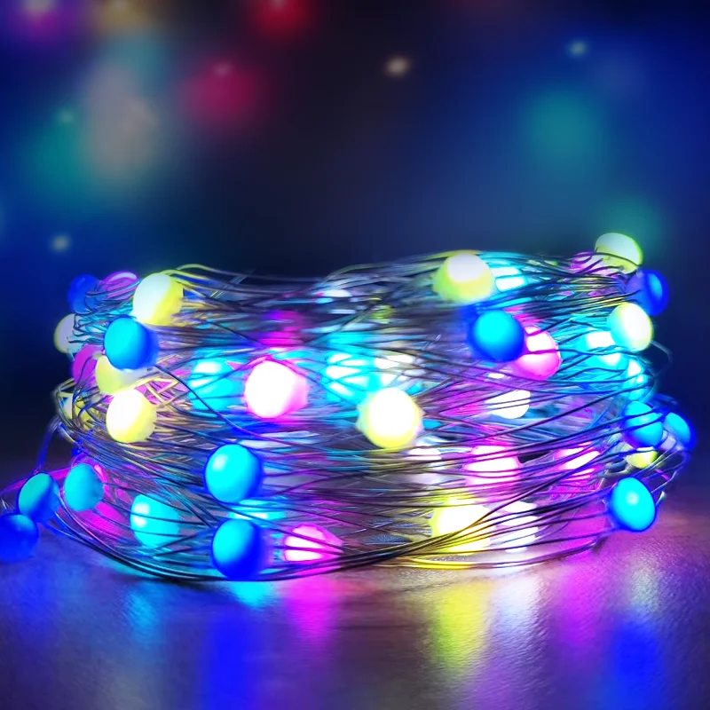 

Сказочная светодиодная гирлянда WS2812B WS2812, 100 светодиодов, RGB, 5 в пост. Тока