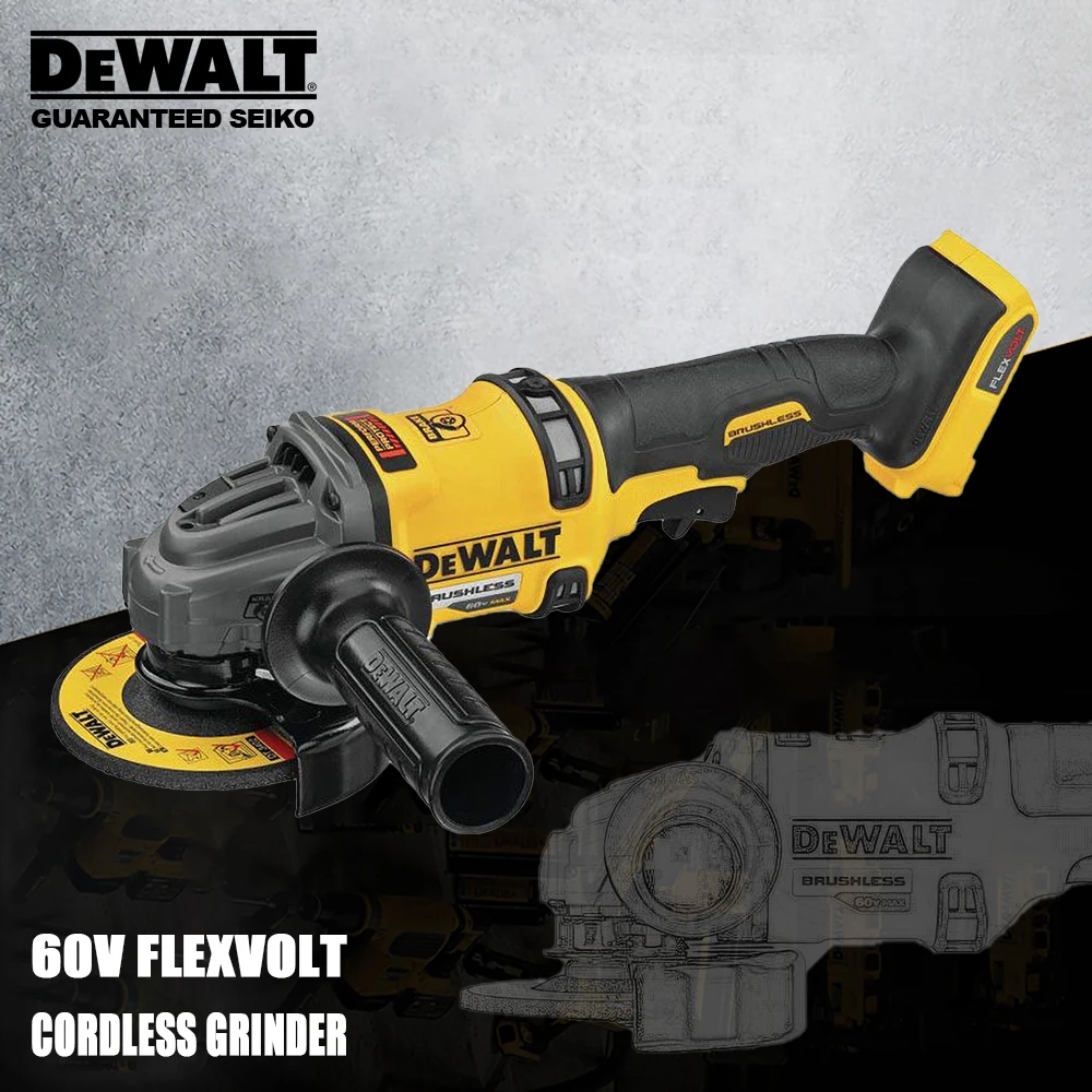 Dewalt FlexVolt 60v Cordless Angle Grinder Rechargerable Brushless DCG418 125mm M14 9000rpm E-CLUTCH Protection Heavy Duty