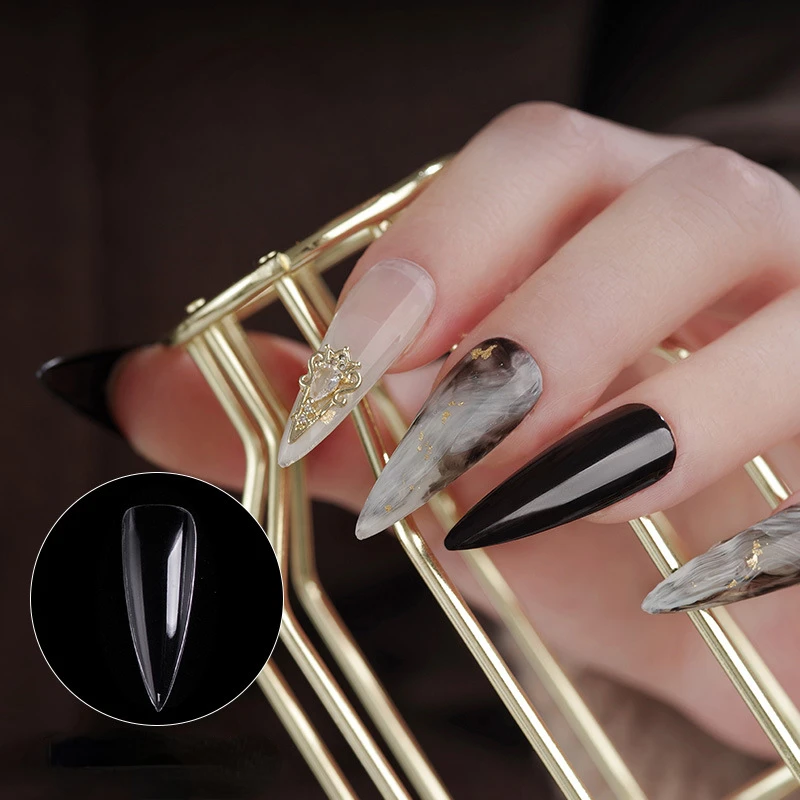 

96pcs/box French Nail Patch Tips Fake Nails with Glue Manicure Piece Ultra-thin Traceless Wearable Fake Nail Supplies